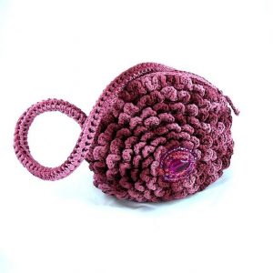 bolso a crochet burdeos