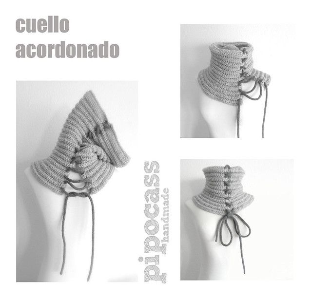 cuello acordonado gris