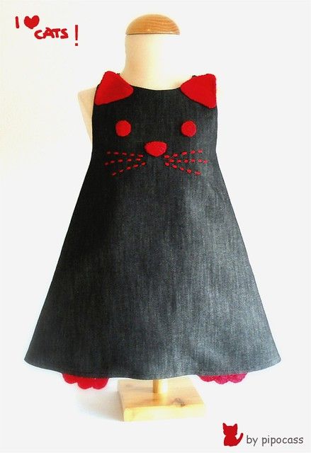 vestido vaquero gatito