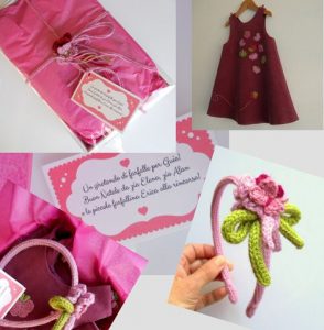 Vestido pana con mariposas a crochet