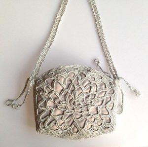bolso plata a crochet filigrana