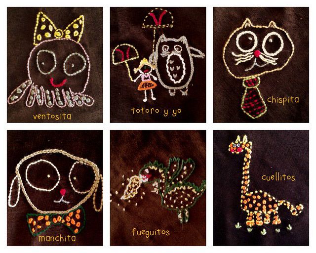 dibujos bordados para falda circular