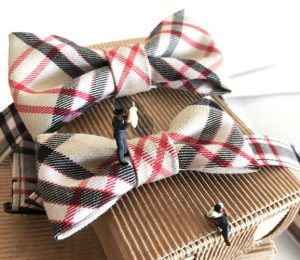 pajaritas de cuadros escoceses a juego para papá e hijo