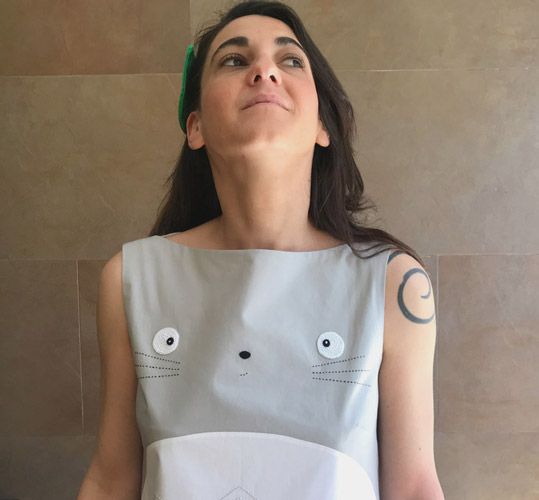 vestido Totoro para mujer bordado a mano