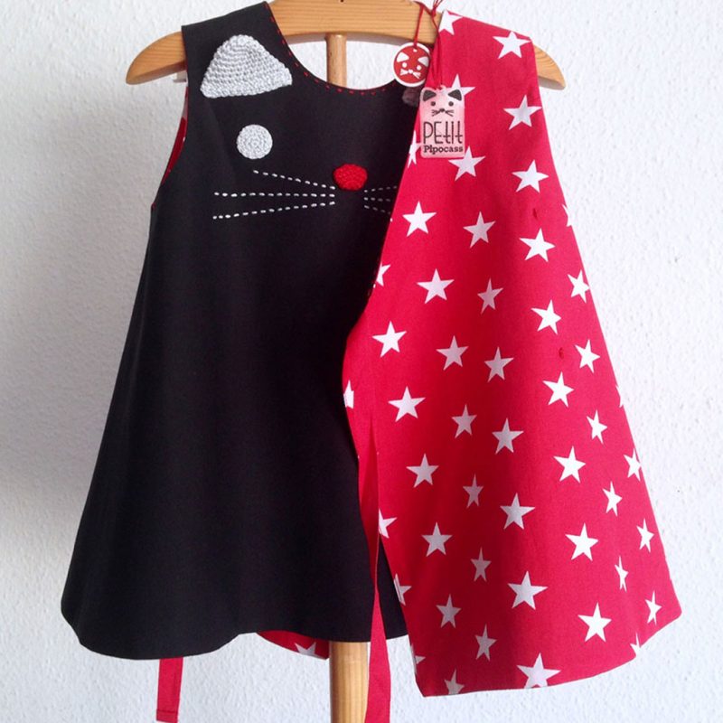 Vestido gatita en micro-pana forrado