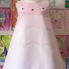 vestido totoro acolchado para niñas en rosa