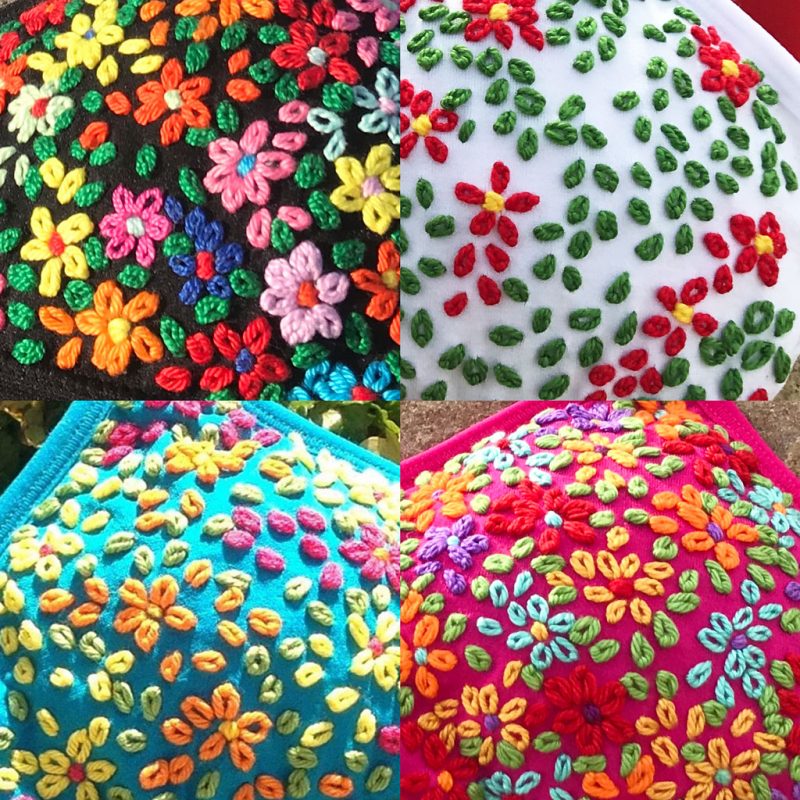 top bordado de colores