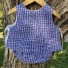 conjunto de bebé vichy azul marino