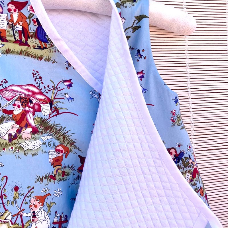 detalle del interior del saco de dormir kimono