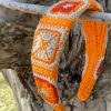 diadema crochet en tonos naranja