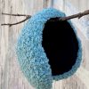 orejeras a crochet en azul