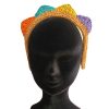 corona arco iris en rafia tejida a crochet