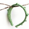 diadema popcorn en rafia verde