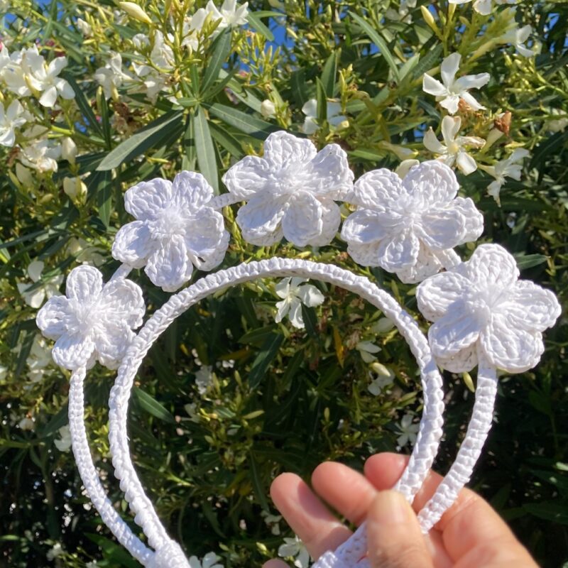 halo blanco flores ideal para boda ibicenca