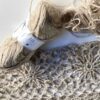top mujer a crochet en lino color natural etiqueta