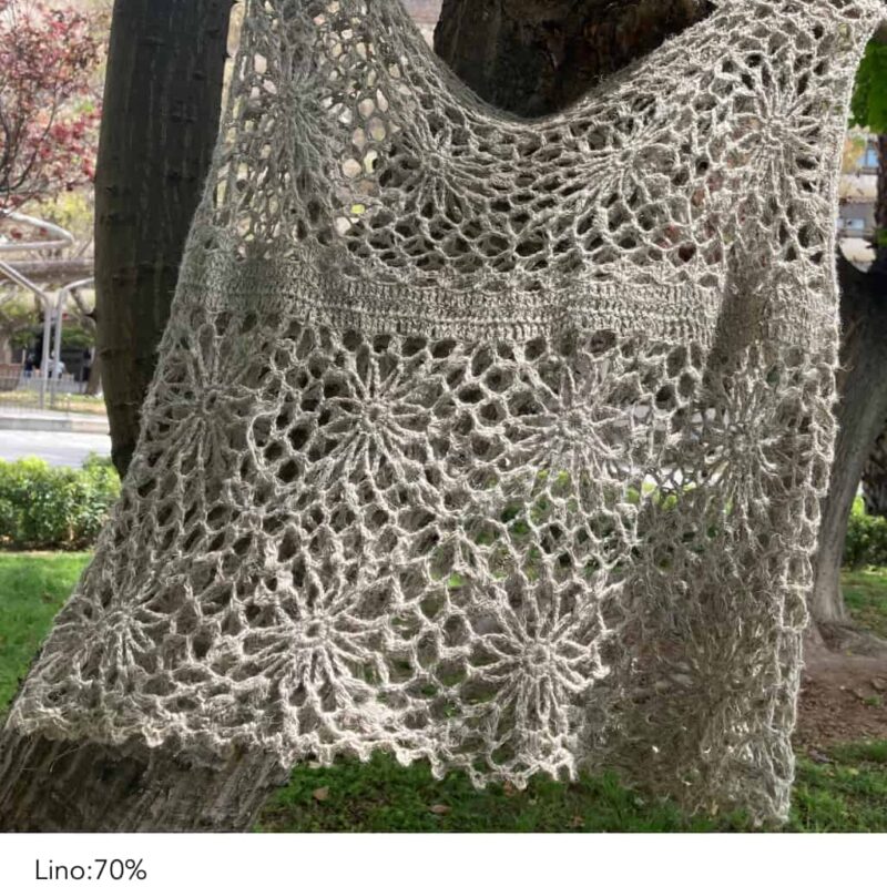 top a crochet en lino color natural para mujer