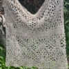 top en lino hecho con grannys a crochet color natural