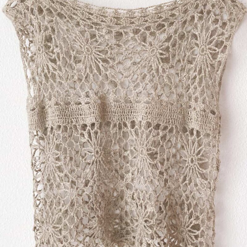 blusa top tejida crochet en lino tipo lencero