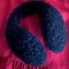 orejeras tejidas a crochet en alpaca boucle en negro