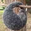orejeras en alpaca boucle color gris oscuro