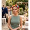 diadema boho con flores multicolor crochet para boda